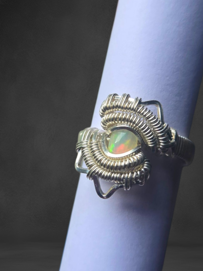 Opal wire wrap ring (SIZE 6) - Image 2
