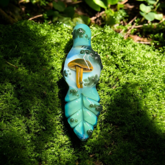 Mushroom / mossy / leaf pendant